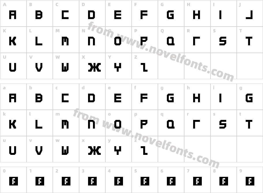 Qirex RegularCharacter Map