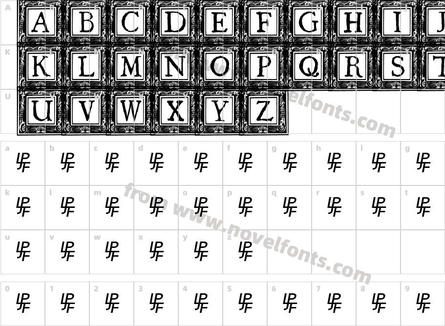 QuaNauticale_Initials_No2Character Map