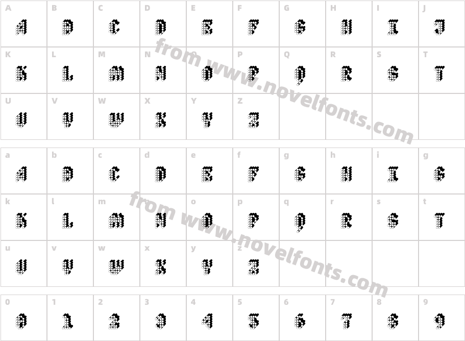 QuadPolyphonyCharacter Map