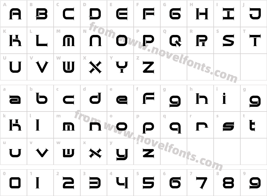 Quantum Taper (BRK)Character Map