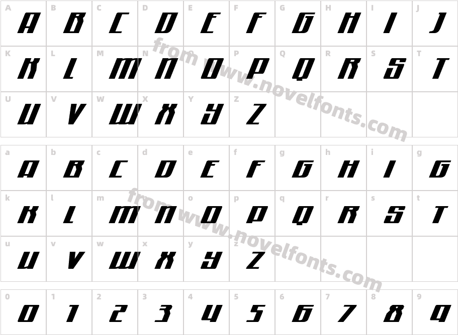 Quantum of Malice Expanded ItalicCharacter Map