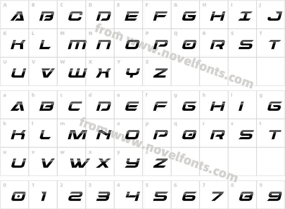 Dameron Halftone ItalicCharacter Map