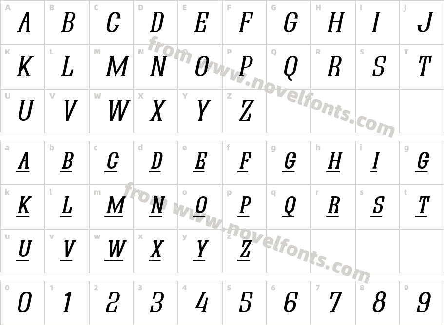 Quastic Kaps Line ItalicCharacter Map