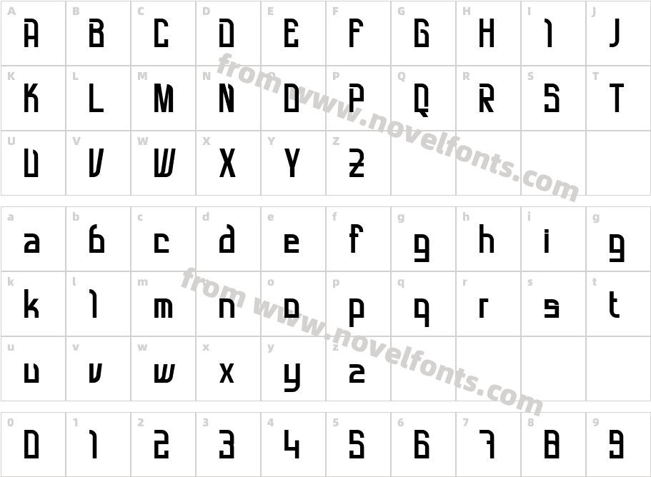 QuatSteel DemiBoldCharacter Map