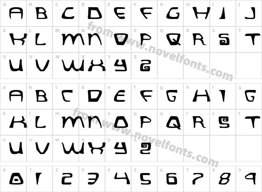 Quatl ExpandedCharacter Map