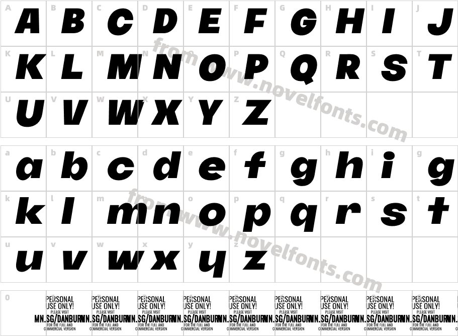 Danbury PERSONAL USECharacter Map