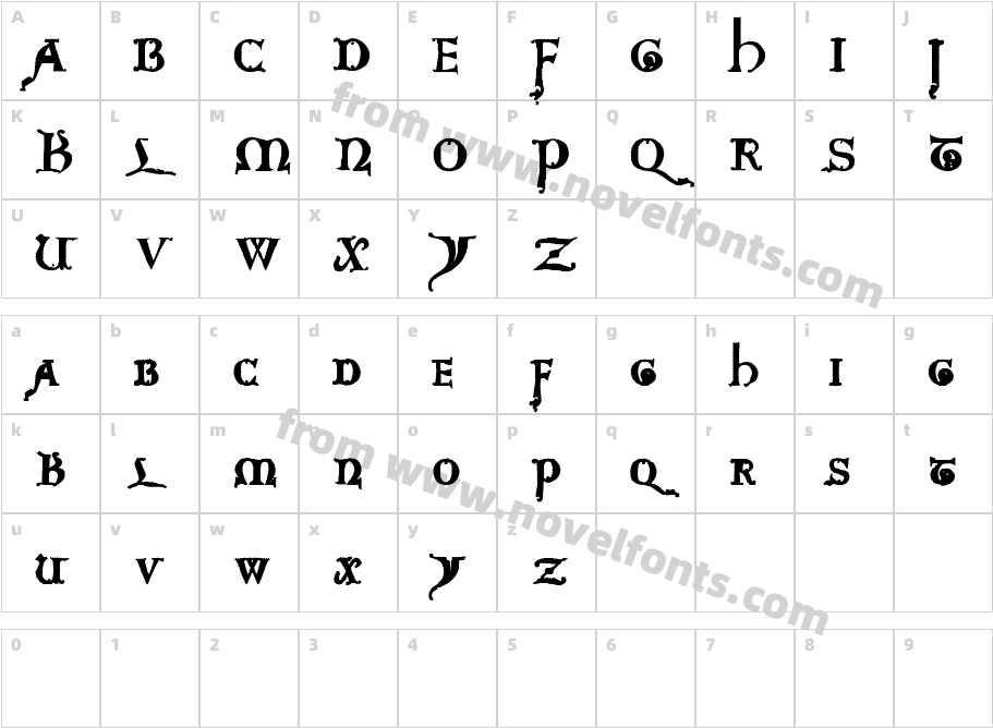 Questra Extra STCharacter Map