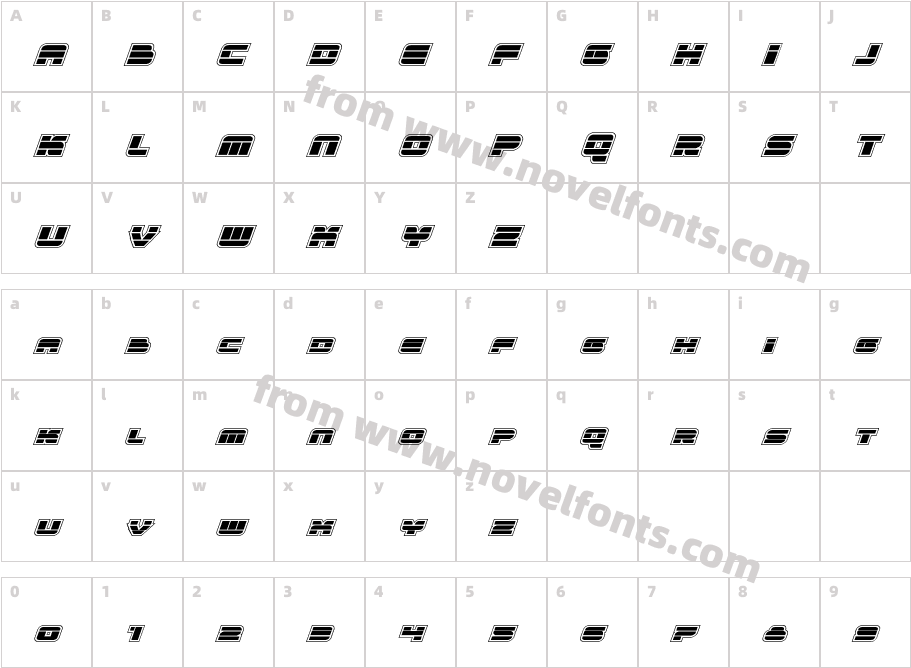 Quicken Academy ItalicCharacter Map