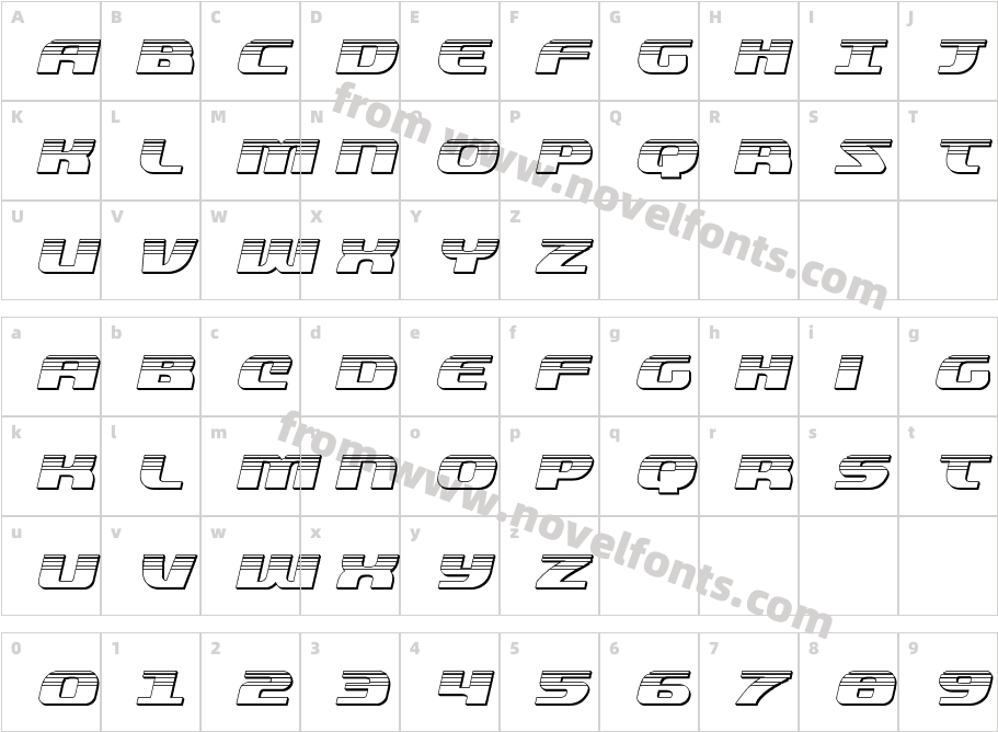 Quickening Platinum ItalicCharacter Map