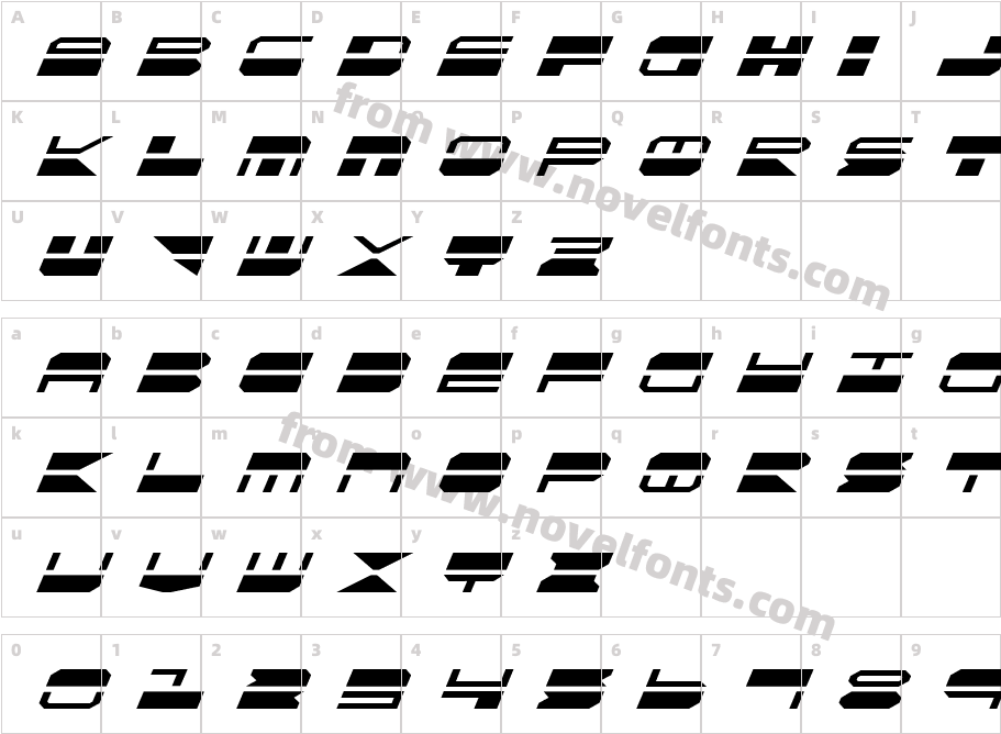 Quickmark ItalicCharacter Map