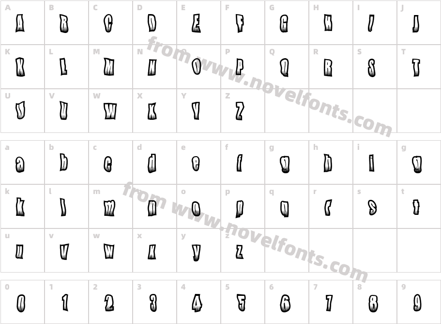 QuiffCharacter Map