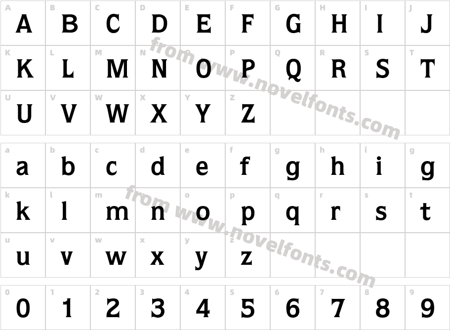 Quorum-BoldCharacter Map