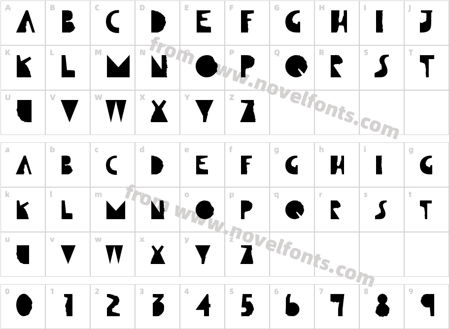 Qut'n'tornCharacter Map