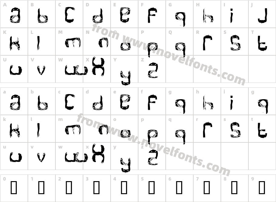 RINGPULL 1Character Map