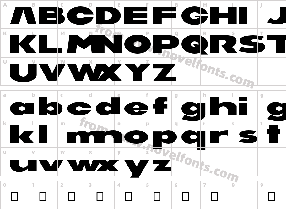 RO Blue Shell BoldCharacter Map