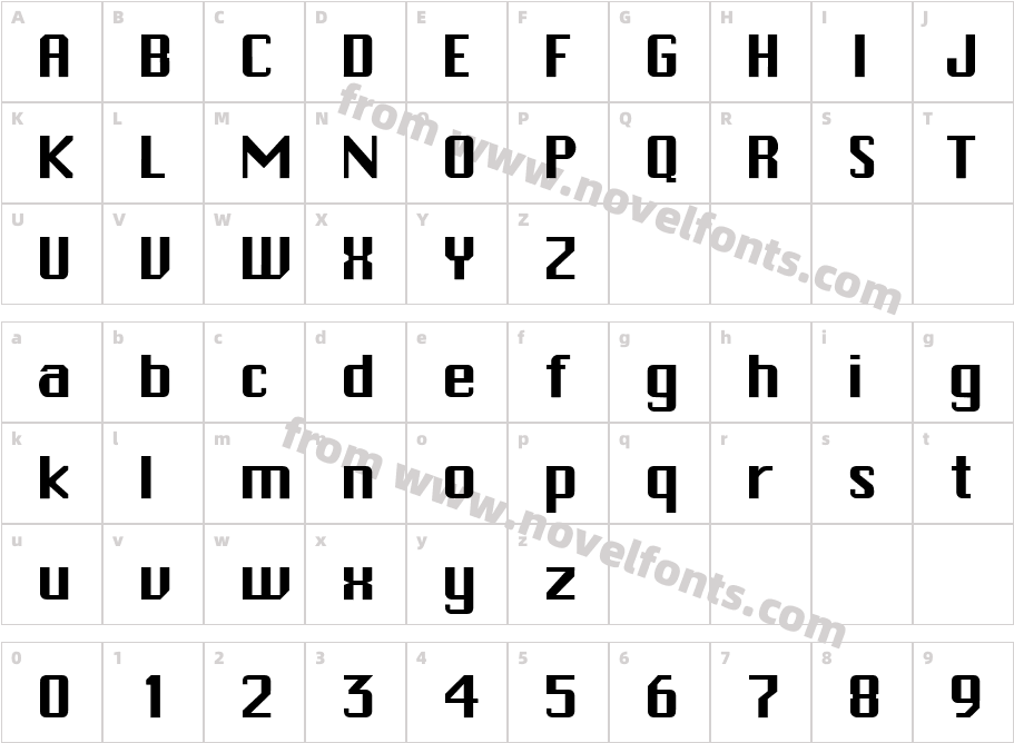 RSChiTown MediumCharacter Map