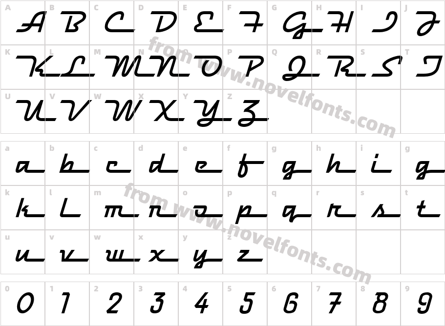 Raceway MediumCharacter Map