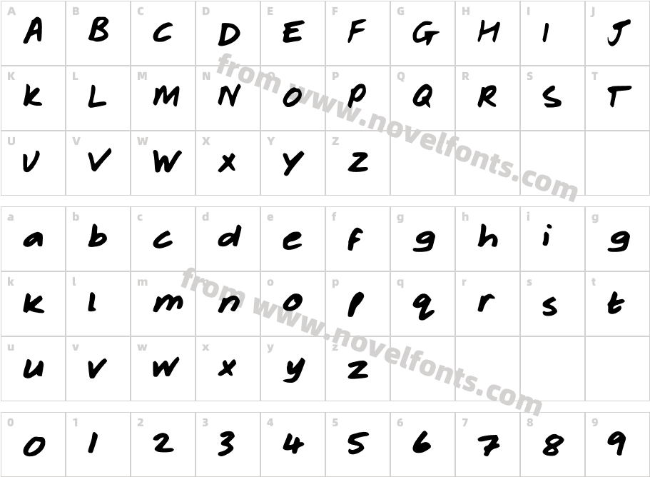 RachelhandCharacter Map