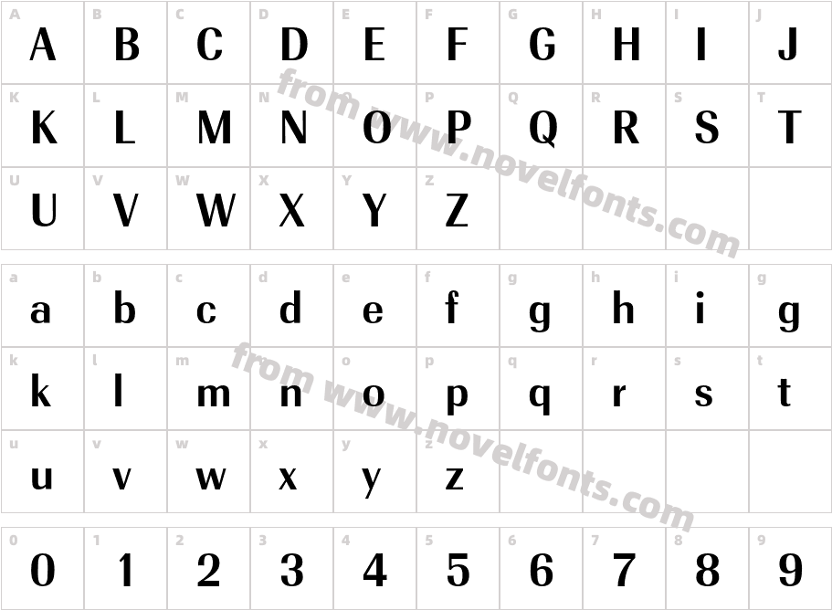 RadiantEFText-DemiBoldCharacter Map