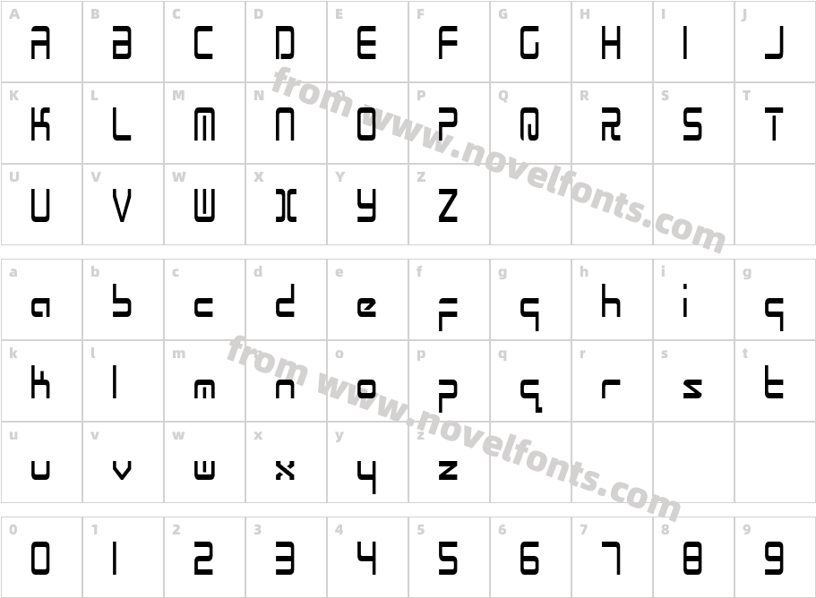 Radio Space CondensedCharacter Map