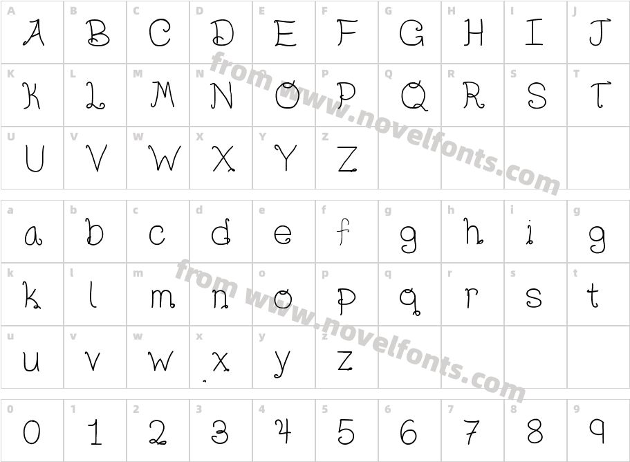 RadiumBoldCharacter Map