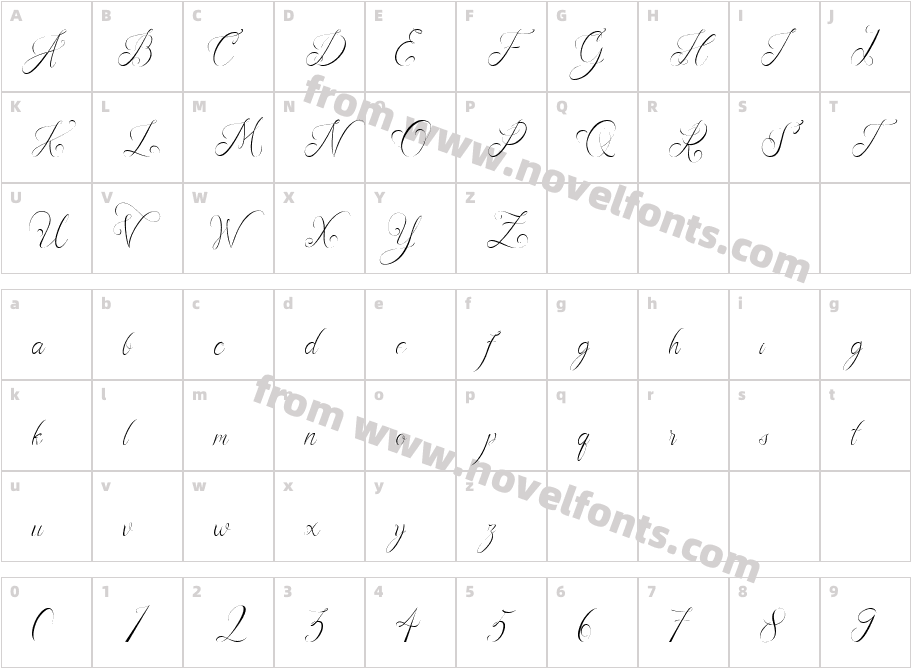 Rafalza RegularCharacter Map