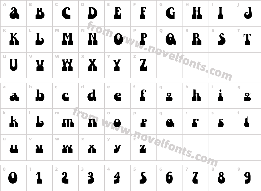 RaindropTooSSK BoldCharacter Map