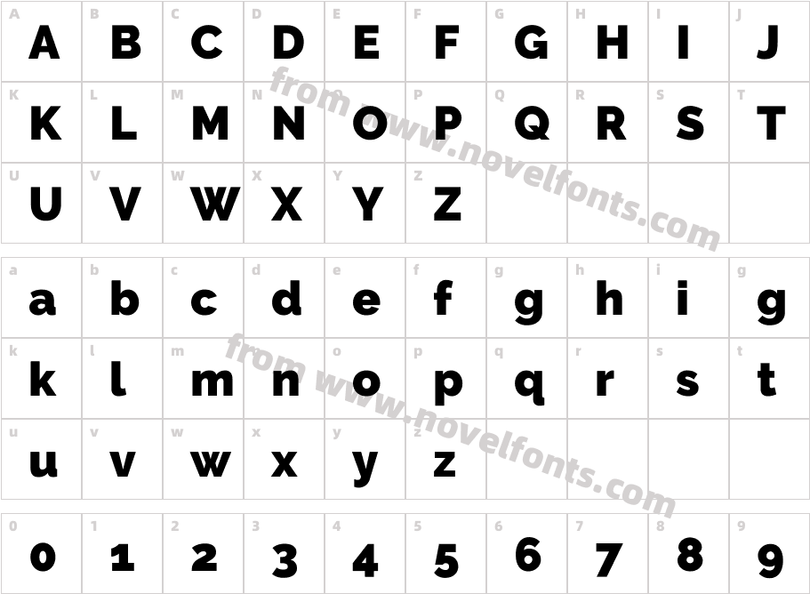 Raleway BlackCharacter Map