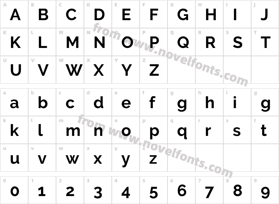 Raleway BoldCharacter Map