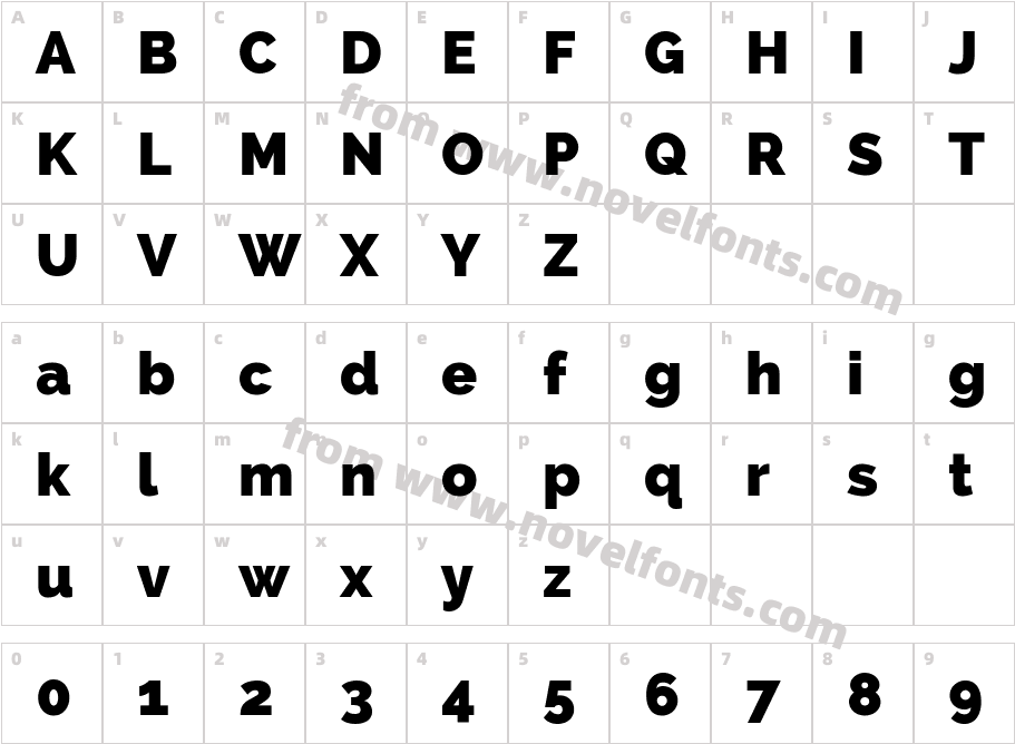 Raleway HeavyCharacter Map