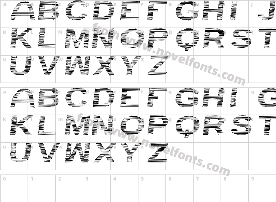 Rayada tfbCharacter Map