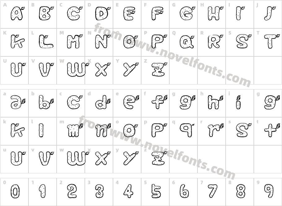 ReafFontCharacter Map