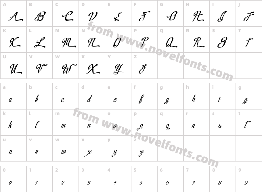 RealPrizesVeryItalicCharacter Map