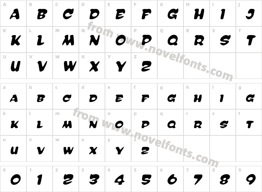 Reasonist-MediumItalicCharacter Map