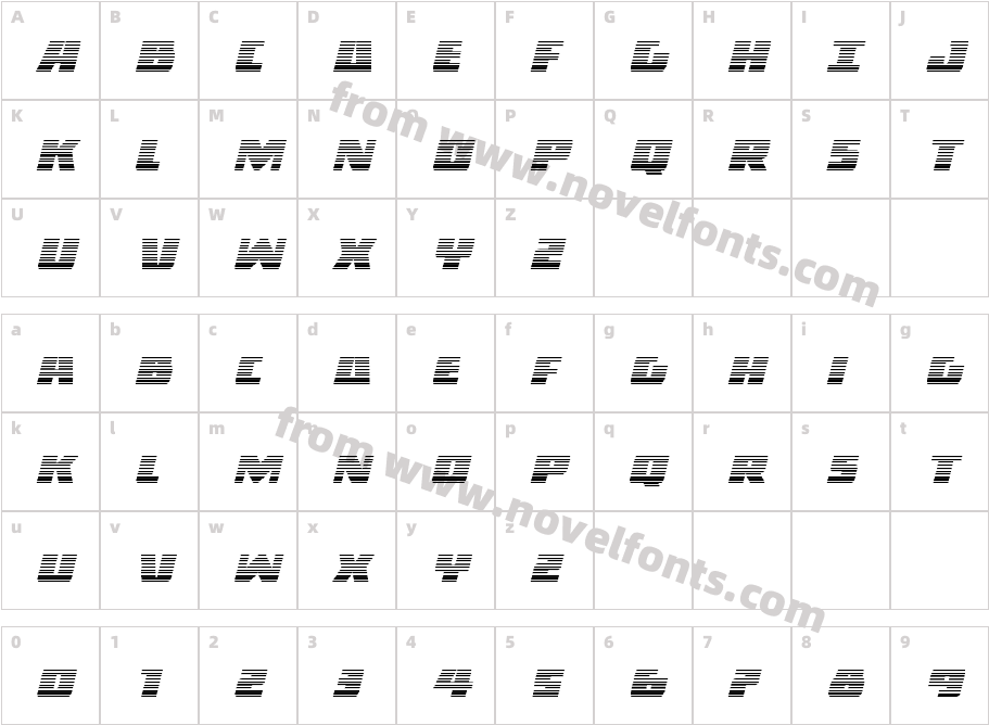 Dark Alliance Gradient ItalicCharacter Map