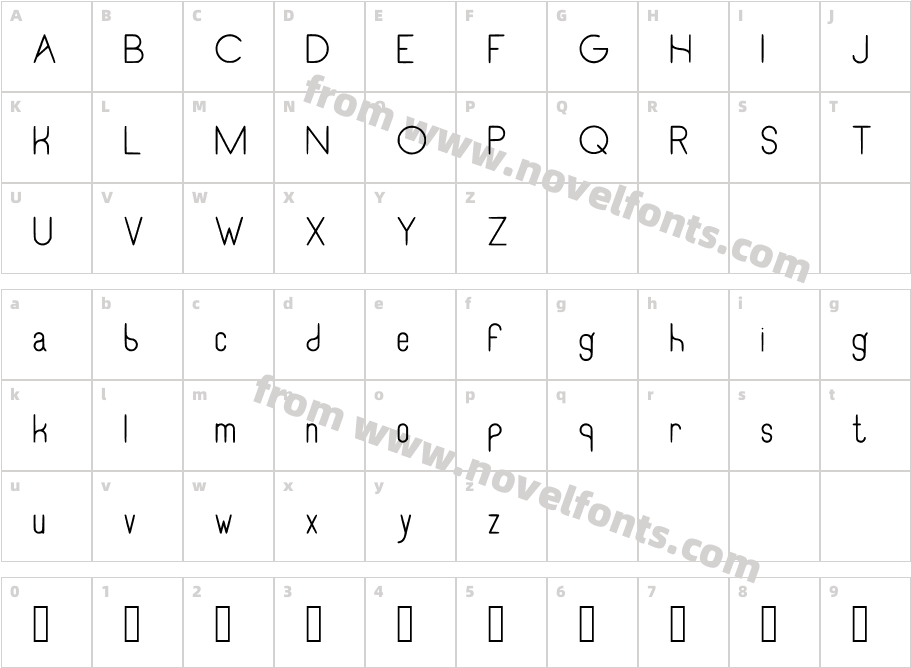 RecinosScript Light RegularCharacter Map