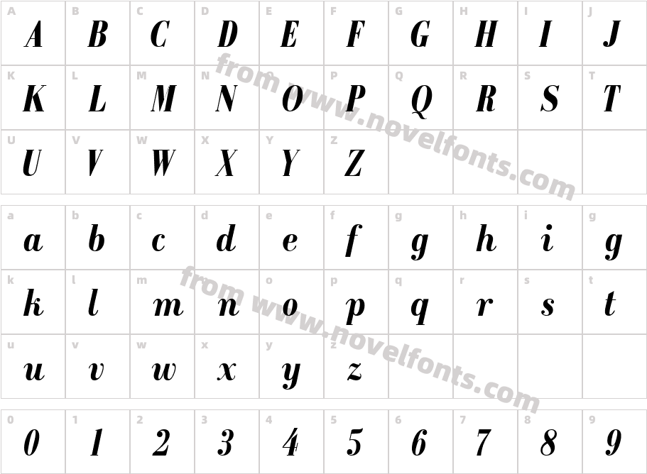 RecitalSSK BoldItalicCharacter Map