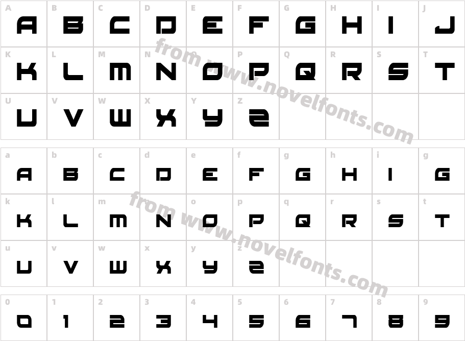 Red Rocket CondensedCharacter Map