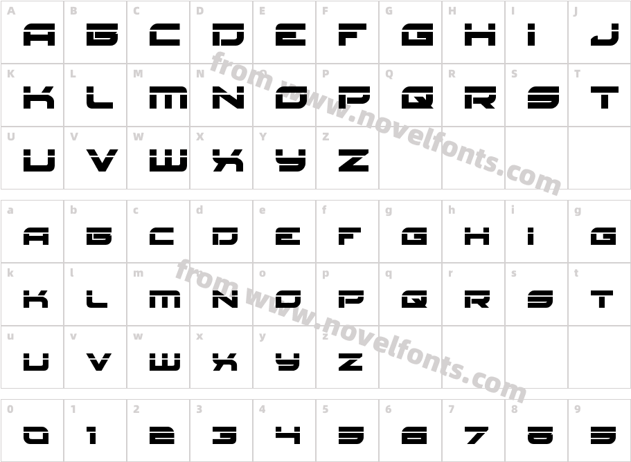 Red Rocket LaserCharacter Map