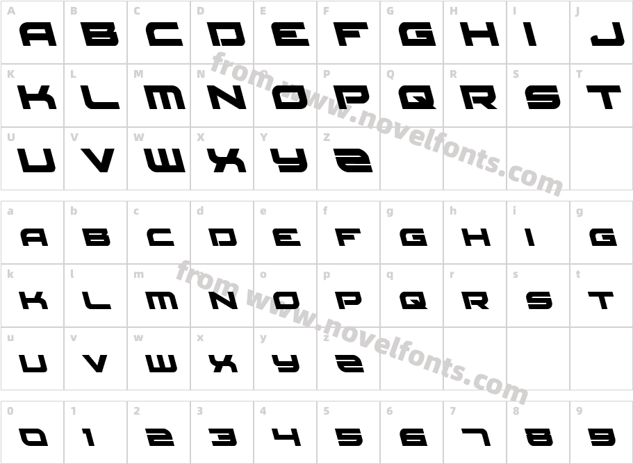 Red Rocket LeftalicCharacter Map