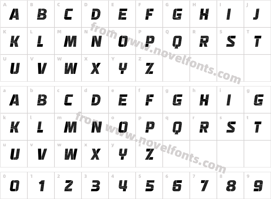 Redemption ItalicCharacter Map