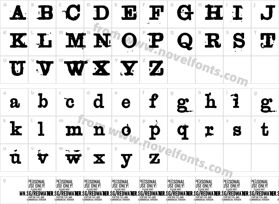 Redwater Banker PERSONAL USE RegularCharacter Map