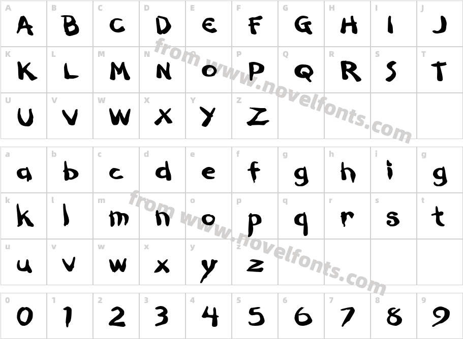 Dark Half BTN Ext BoldCharacter Map