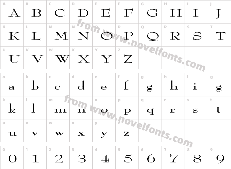 ReedFont ExCharacter Map