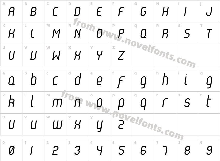 Reflex ItalicCharacter Map