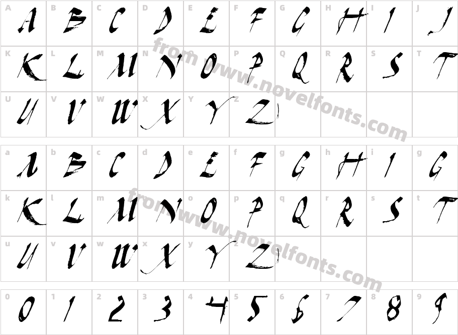 Dark Horse ItalicCharacter Map