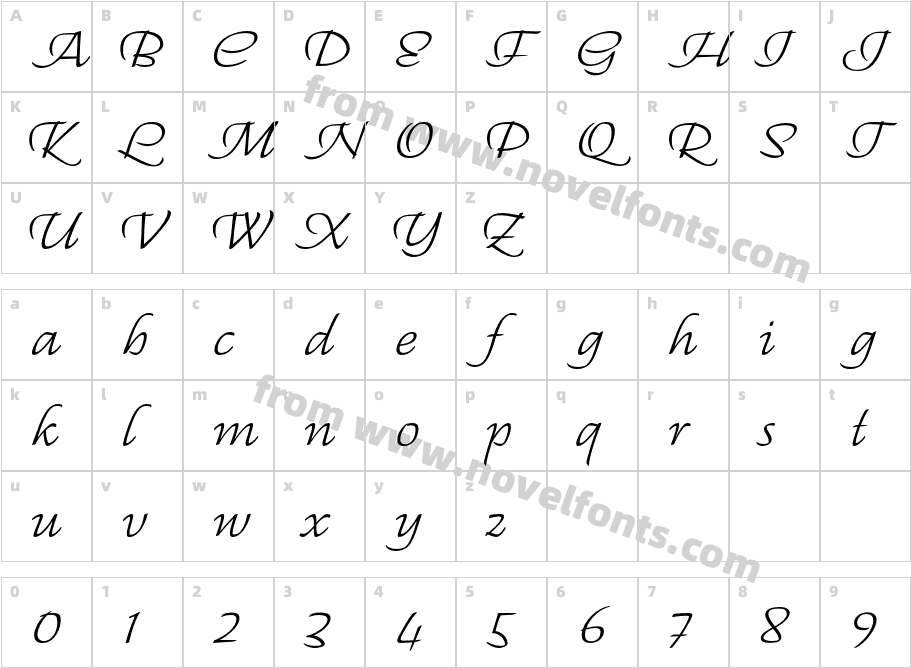 RegalliaITCStdCharacter Map