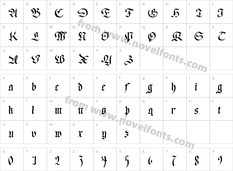 RegentUNZCharacter Map