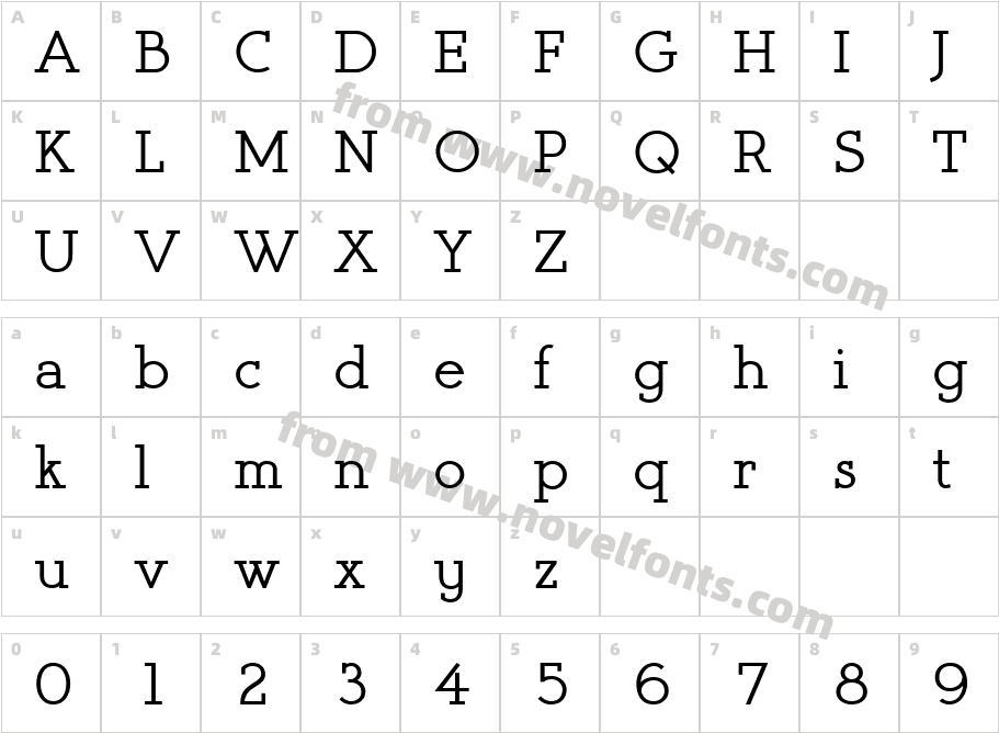 Register Serif BTN BoldCharacter Map