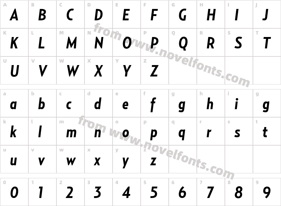 RelayCond-BoldItalicCharacter Map